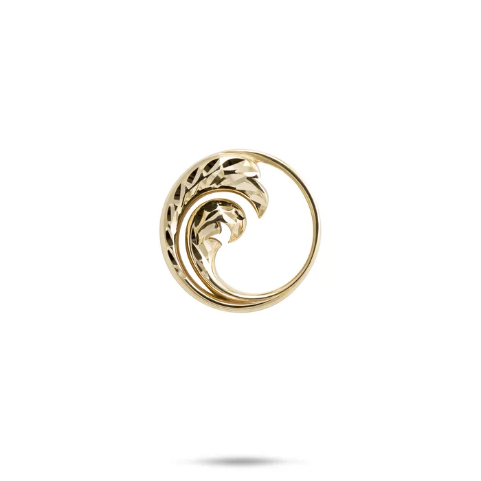 Maui Divers Jewelry Necklaces Nalu Pendant in Gold 18mm
