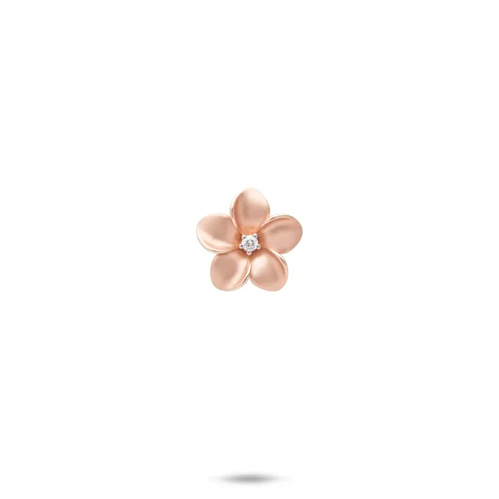 Maui Divers Jewelry Necklaces Plumeria Pendant in Rose Gold with Diamond 11mm Maui Divers Jewelry Necklaces Plumeria Pendant in Rose Gold with Diamond 11mm