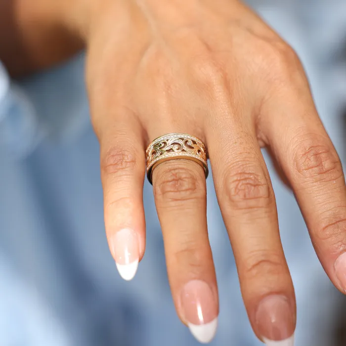 Maui Divers Jewelry Rings Living Heirloom Ring in Gold with Diamonds 10mm