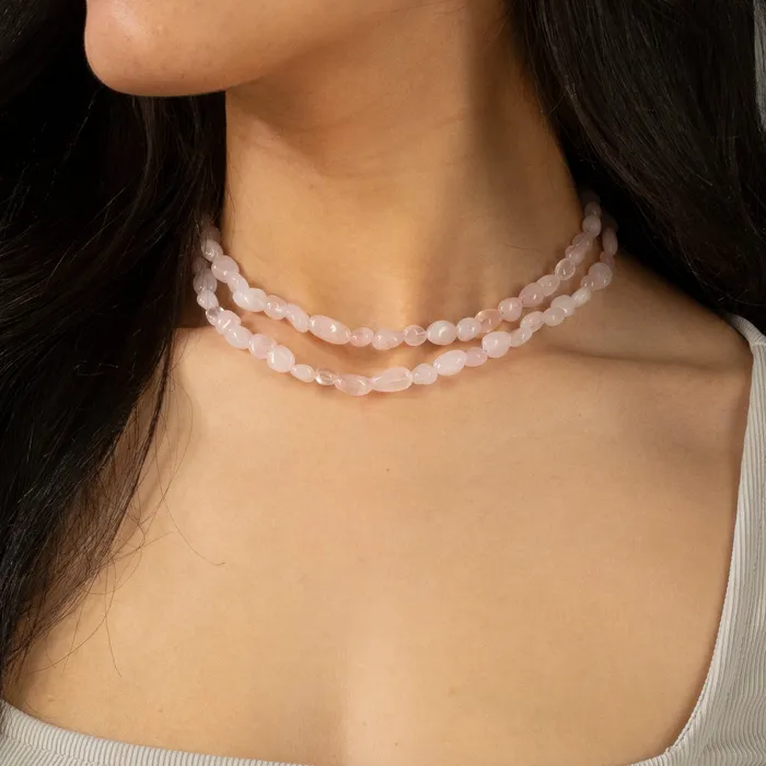 Necklaces 8mm Rose Quartz 30 Necklace Multi wrap Bracelet KALIFANO
