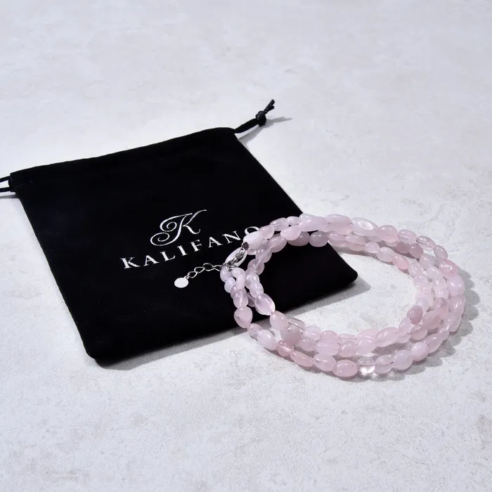 Necklaces 8mm Rose Quartz 30 Necklace Multi wrap Bracelet KALIFANO
