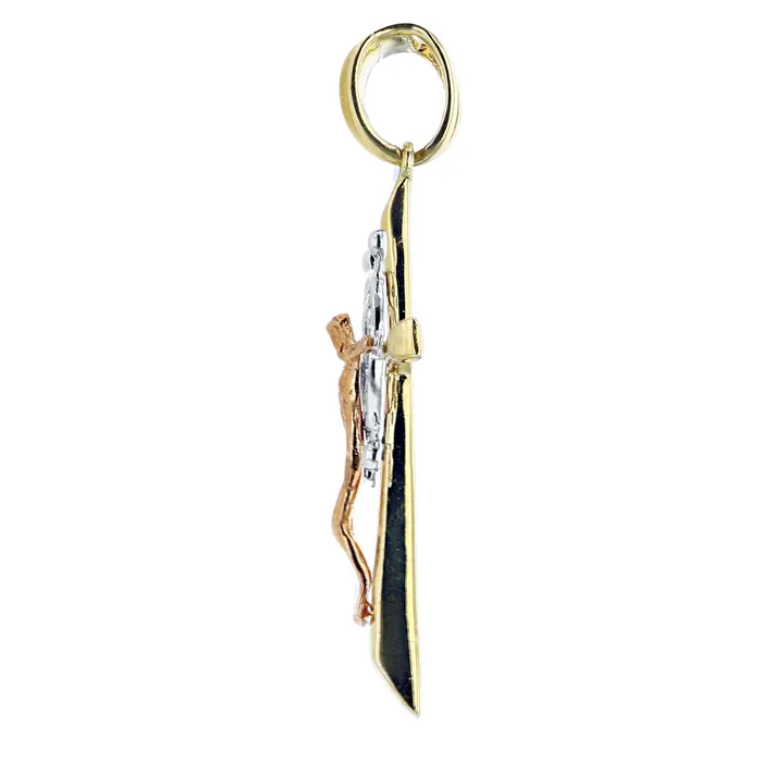 Necklaces DecadenceJewelry 14K Tricolor Gold 45x25MM Anchor Jesus Cross Pendant Necklaces DecadenceJewelry 14K Tricolor Gold 45x25MM Anchor Jesus Cross Pendant