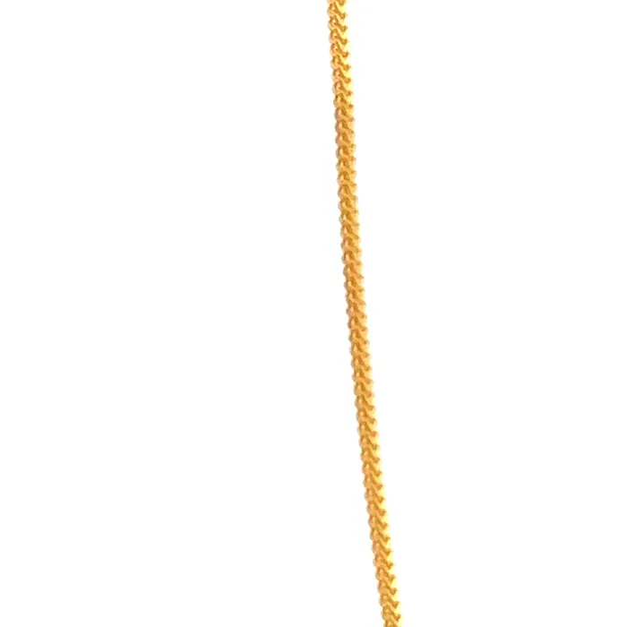 Necklaces Gold Palace 22k Yellow Gold Fox Chain measuring 1mm width x 18 inch length