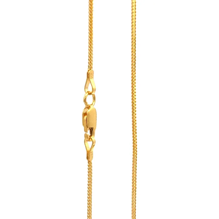 Necklaces Gold Palace 22k Yellow Gold Fox Chain measuring 1mm width x 18 inch length