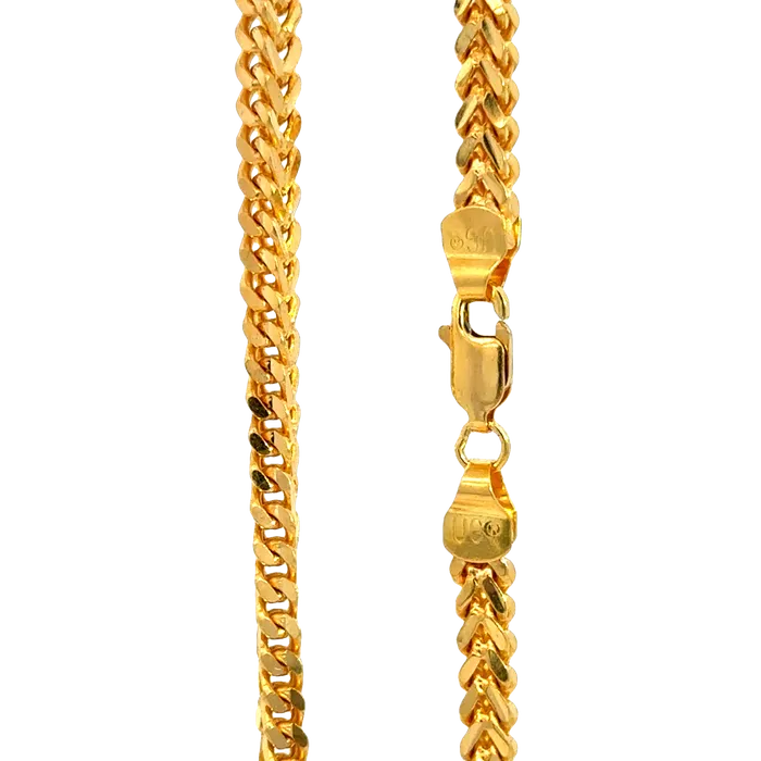 Necklaces Gold Palace 22k Yellow Gold Mens Franco Chain measuring 33mm width x 22 inch length