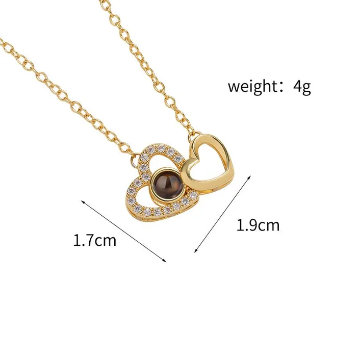 Necklaces Hidden Forever Custom Eternal Bond TwoHeart Projection Necklace