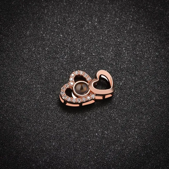 Necklaces Hidden Forever Custom Eternal Bond TwoHeart Projection Necklace