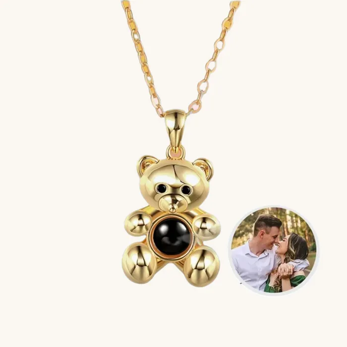 Necklaces Hidden Forever Teddy Bear Hidden Photo Necklace