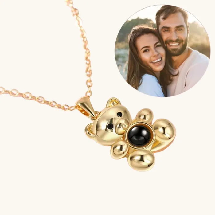 Necklaces Hidden Forever Teddy Bear Hidden Photo Necklace