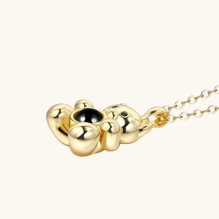 Necklaces Hidden Forever Teddy Bear Hidden Photo Necklace
