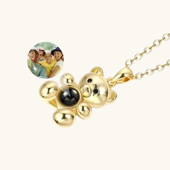 Necklaces Hidden Forever Teddy Bear Hidden Photo Necklace