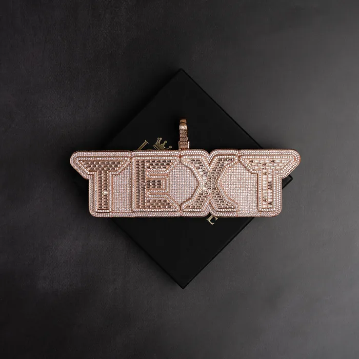 Necklaces ICECLIQUE JEWELRY Custom Baguette Neon Font Pendant