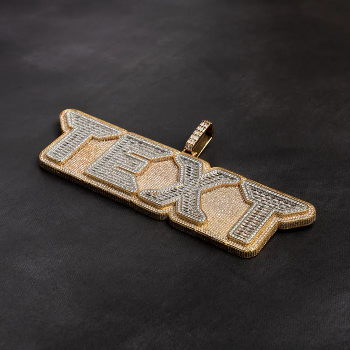 Necklaces ICECLIQUE JEWELRY Custom Baguette Neon Font Pendant
