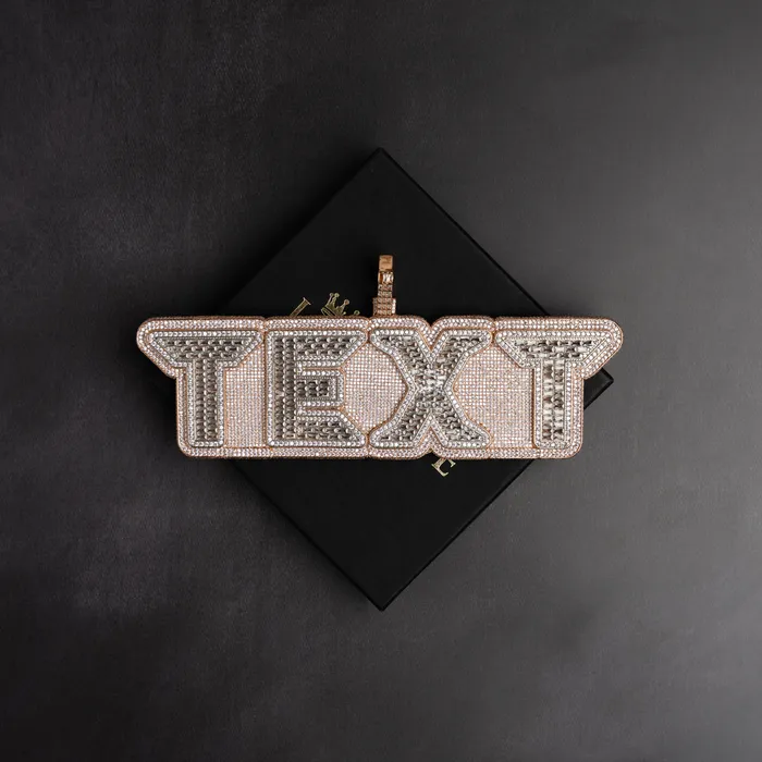 Necklaces ICECLIQUE JEWELRY Custom Baguette Neon Font Pendant