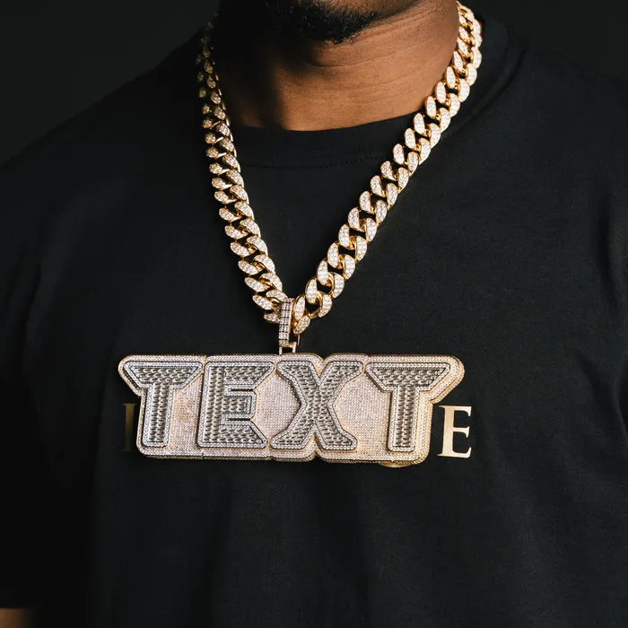Necklaces ICECLIQUE JEWELRY Custom Baguette Neon Font Pendant