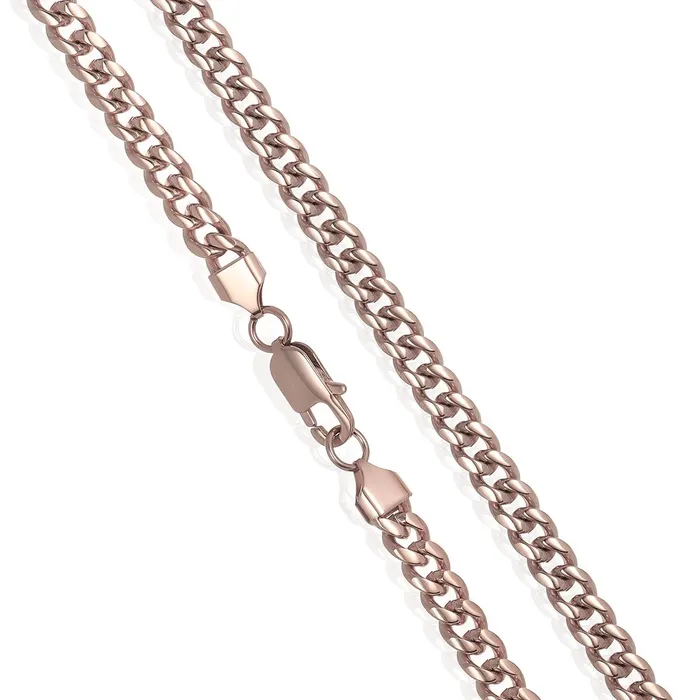 Necklaces Invicta Jewelry Crucible 7mm Rose Gold Plated Rounded Curb Chain 26 Inches