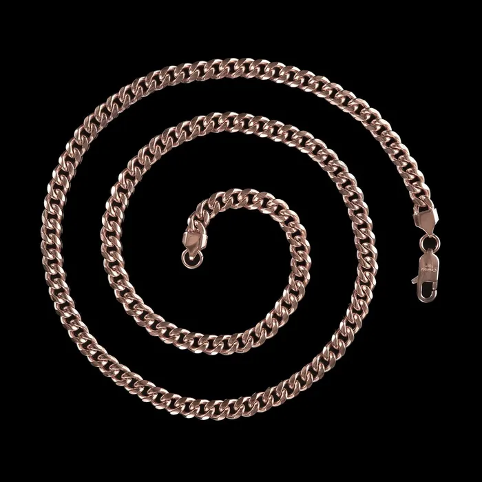 Necklaces Invicta Jewelry Crucible 7mm Rose Gold Plated Rounded Curb Chain 26 Inches
