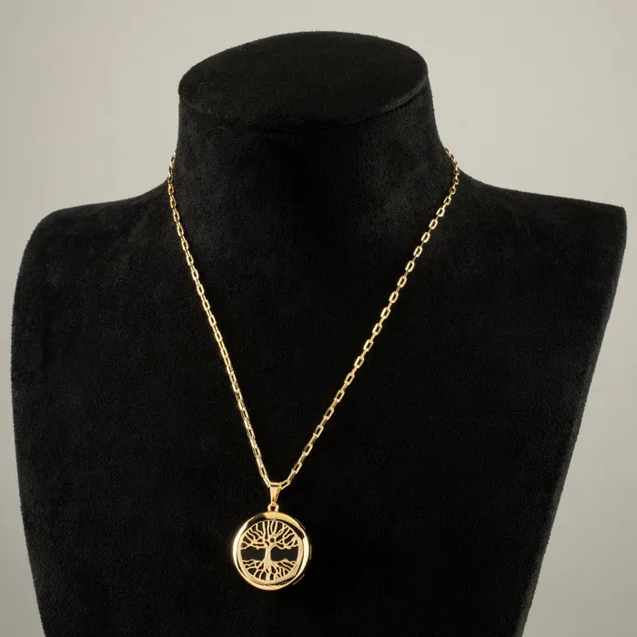 Necklaces KALIFANO Black Onyx Gemstone Tree of Life Pendant
