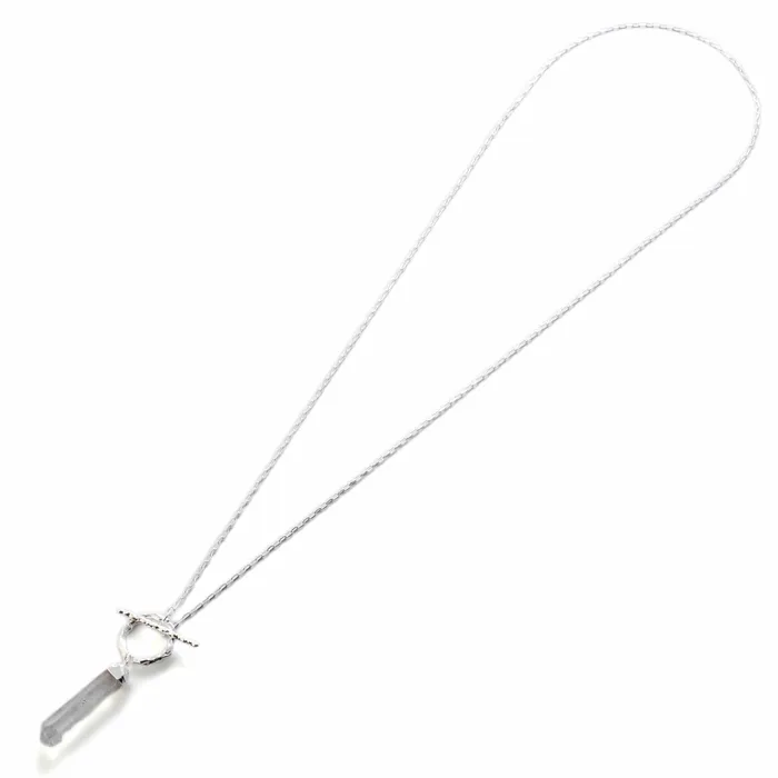 Necklaces Kalifano Clear Quartz Necklace with Toggle Clasp