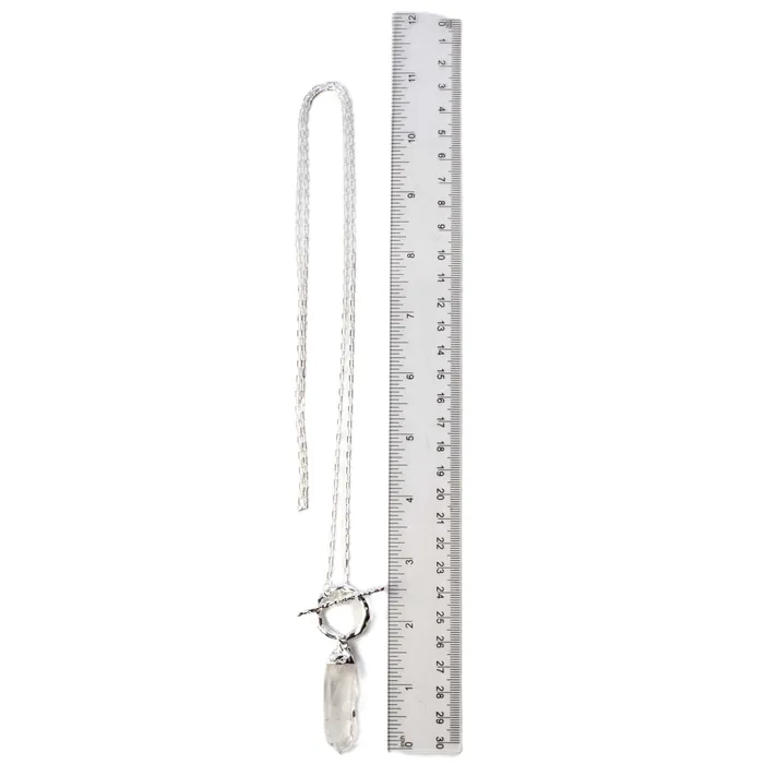 Necklaces Kalifano Clear Quartz Necklace with Toggle Clasp