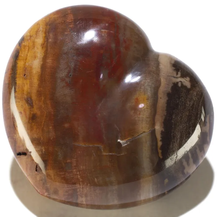 Necklaces KALIFANO Petrified Wood Gemstone Heart Carving 170g 3in