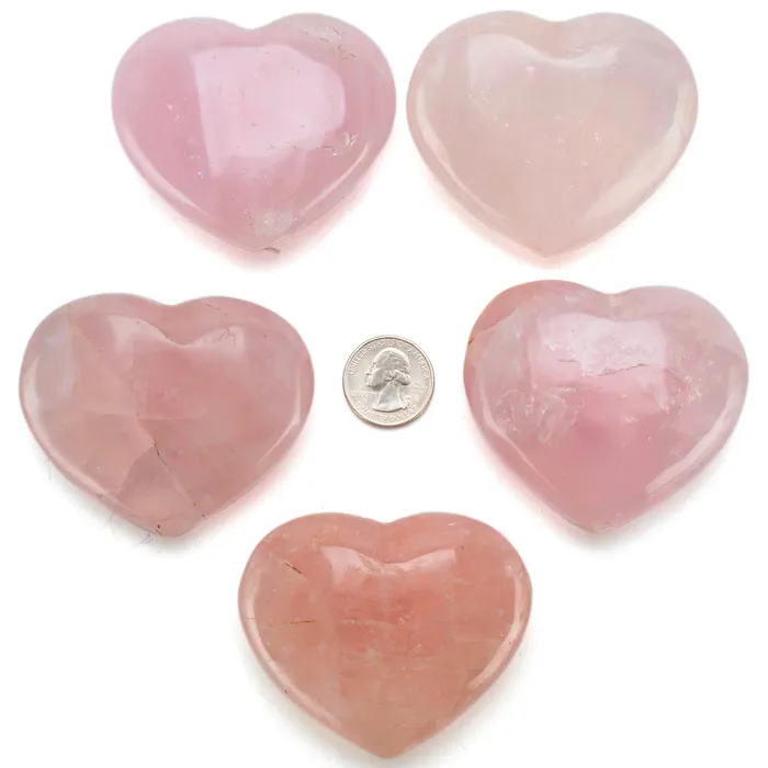 Necklaces Natural Rose Quartz Heart Carving from Madagascar 3 Kalifano