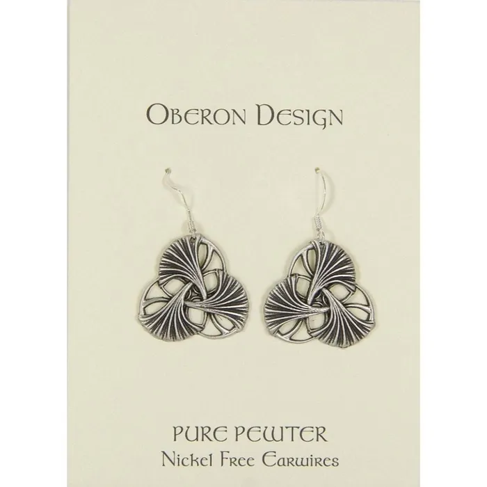 Oberon Design Earrings Art Nouveau Ginkgo Earrings