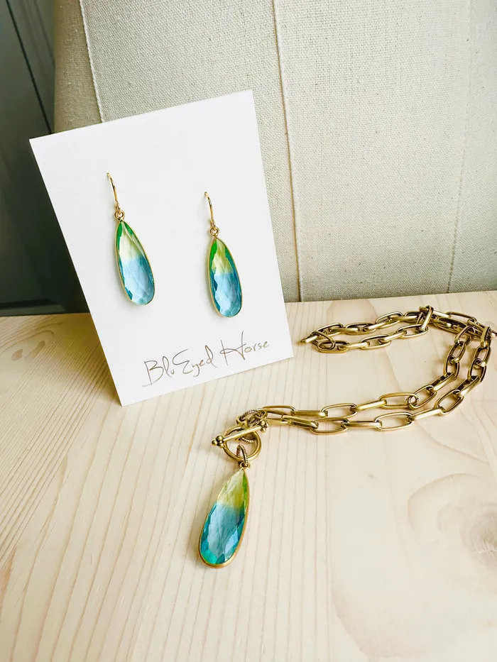 Ocean Quartz Earrings BluEyedHorse Earrings