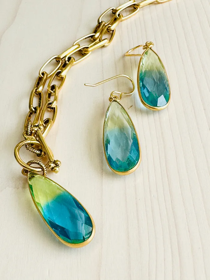 Ocean Quartz Earrings BluEyedHorse Earrings