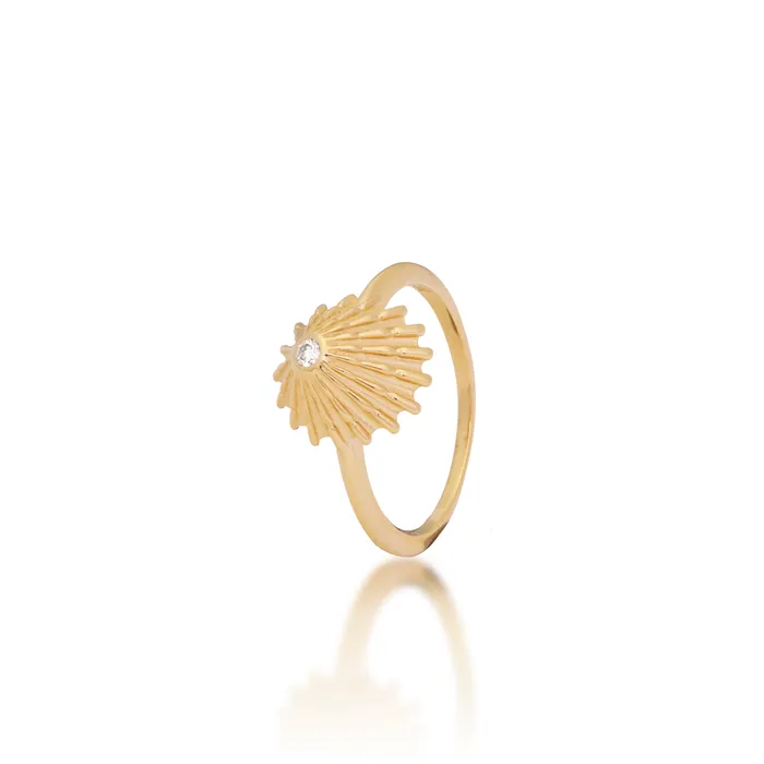 Opihi Ring in Gold with Diamond 12mm Maui Divers Jewelry Rings