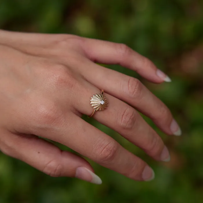 Opihi Ring in Gold with Diamond 12mm Maui Divers Jewelry Rings