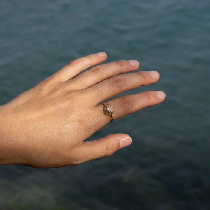 Opihi Ring in Gold with Diamond 12mm Maui Divers Jewelry Rings