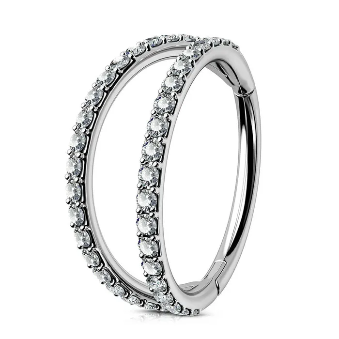 OUFER BODY JEWELRY Earrings 18G Double Titanium Nose Hoop Conch Earring CZ Helix Earring OUFER BODY JEWELRY Earrings 18G Double Titanium Nose Hoop Conch Earring CZ Helix Earring