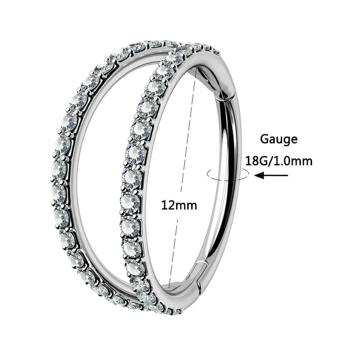 OUFER BODY JEWELRY Earrings 18G Double Titanium Nose Hoop Conch Earring CZ Helix Earring OUFER BODY JEWELRY Earrings 18G Double Titanium Nose Hoop Conch Earring CZ Helix Earring