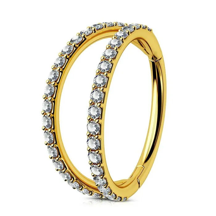 OUFER BODY JEWELRY Earrings 18G Double Titanium Nose Hoop Conch Earring CZ Helix Earring OUFER BODY JEWELRY Earrings 18G Double Titanium Nose Hoop Conch Earring CZ Helix Earring