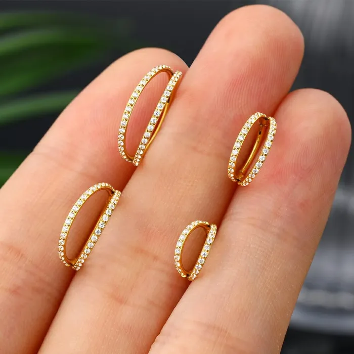 OUFER BODY JEWELRY Earrings 18G Double Titanium Nose Hoop Conch Earring CZ Helix Earring OUFER BODY JEWELRY Earrings 18G Double Titanium Nose Hoop Conch Earring CZ Helix Earring