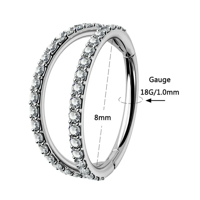 OUFER BODY JEWELRY Earrings 18G Double Titanium Nose Hoop Conch Earring CZ Helix Earring OUFER BODY JEWELRY Earrings 18G Double Titanium Nose Hoop Conch Earring CZ Helix Earring