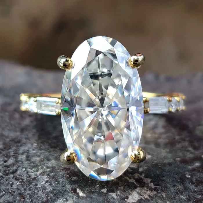 Oval Cut Near Colorless Moissanite Ring 833 CT Oval Moissanite Engagement Ring Diamondrensu Rings Oval Cut Near Colorless Moissanite Ring 833 CT Oval Moissanite Engagement Ring Diamondrensu Rings