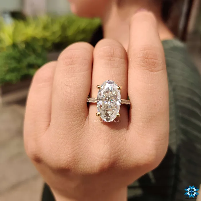 Oval Cut Near Colorless Moissanite Ring 833 CT Oval Moissanite Engagement Ring Diamondrensu Rings Oval Cut Near Colorless Moissanite Ring 833 CT Oval Moissanite Engagement Ring Diamondrensu Rings