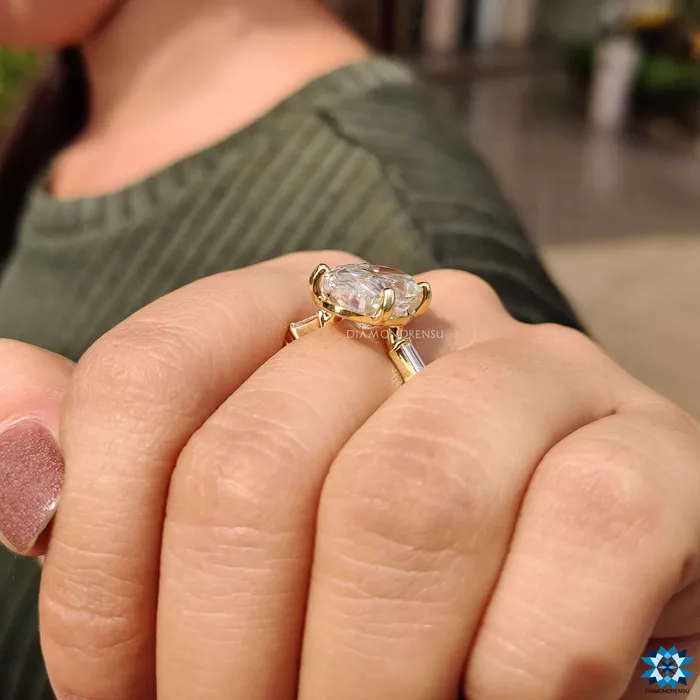 Oval Cut Near Colorless Moissanite Ring 833 CT Oval Moissanite Engagement Ring Diamondrensu Rings Oval Cut Near Colorless Moissanite Ring 833 CT Oval Moissanite Engagement Ring Diamondrensu Rings