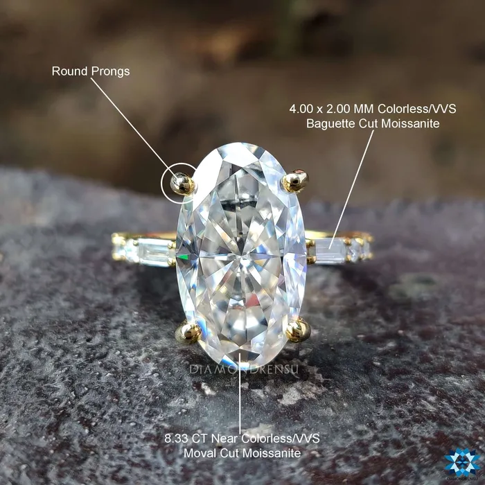 Oval Cut Near Colorless Moissanite Ring 833 CT Oval Moissanite Engagement Ring Diamondrensu Rings Oval Cut Near Colorless Moissanite Ring 833 CT Oval Moissanite Engagement Ring Diamondrensu Rings