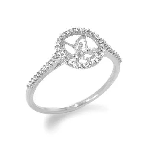 Pick A Pearl Halo Ring in White Gold with Diamonds PickAPearl Rings