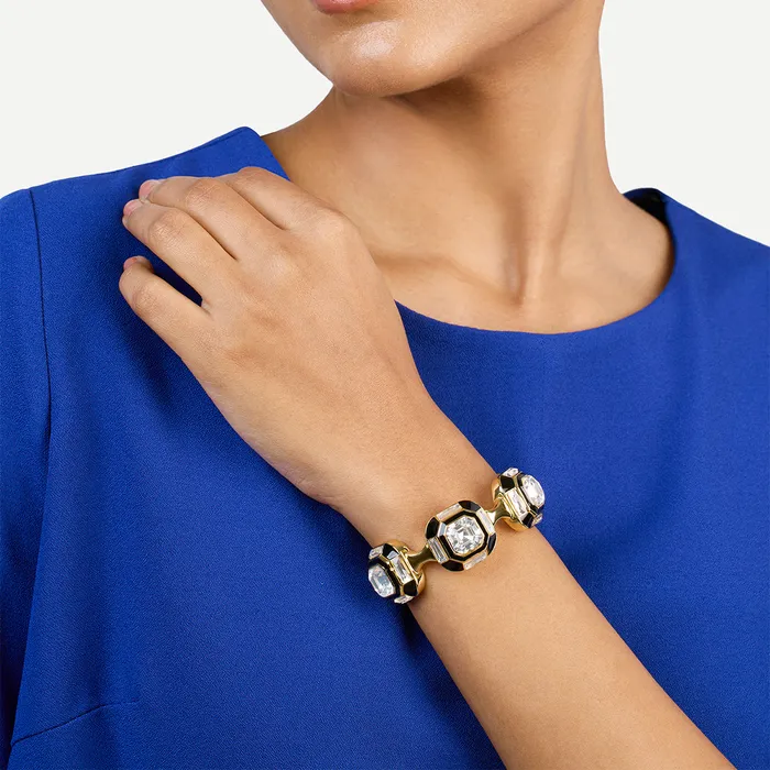 PreStyled Sets Gold Moss Deco Crystal Cuff Isharya Modern Indian Jewelry