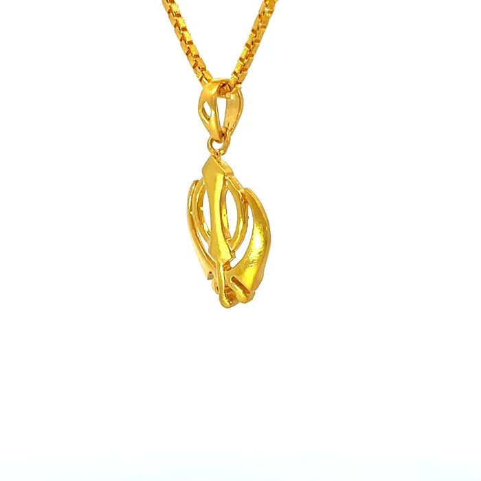 PreStyled Sets Gold Palace 22k Yellow Gold Khanda Religious Medium Pendants with gold weight of 275g