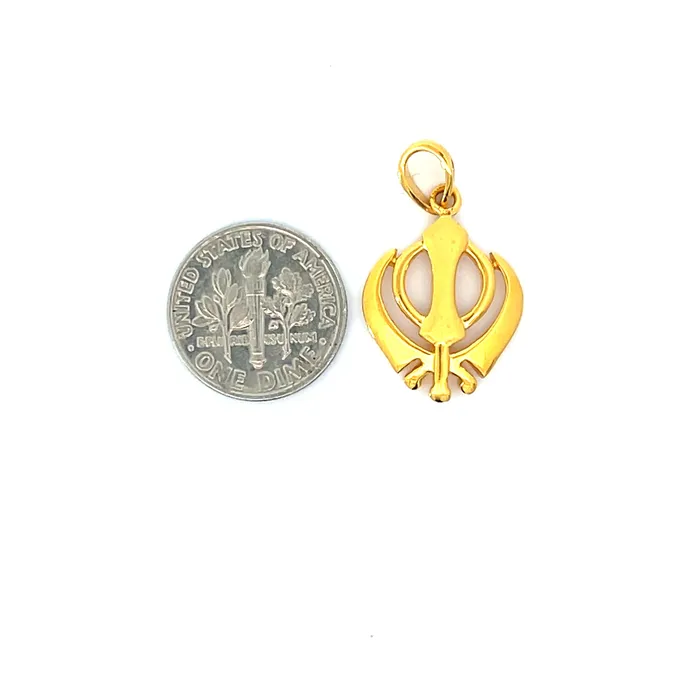PreStyled Sets Gold Palace 22k Yellow Gold Khanda Religious Medium Pendants with gold weight of 275g