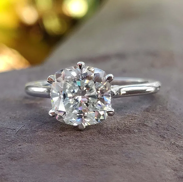 Rings Cushion Cut Six Prongs Moissanite Solitaire Ring 225 CT Moissanite Engagement Ring Anniversary Gift Ring for Her Diamondrensu Rings Cushion Cut Six Prongs Moissanite Solitaire Ring 225 CT Moissanite Engagement Ring Anniversary Gift Ring for Her Diamondrensu