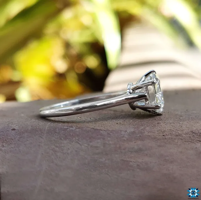 Rings Cushion Cut Six Prongs Moissanite Solitaire Ring 225 CT Moissanite Engagement Ring Anniversary Gift Ring for Her Diamondrensu