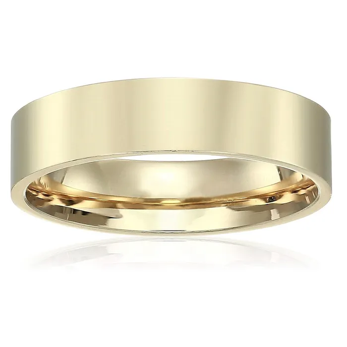 Rings DecadenceJewelry DECADENCE 10K or 14K Yellow White Gold 5mm Polished Flat Comfort Feel Plain Wedding Band