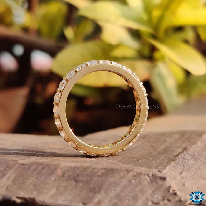 Rings Diamondrensu 143 TCW Round Brilliant Cut Moissanite Eternity Wedding Band Rings Diamondrensu 143 TCW Round Brilliant Cut Moissanite Eternity Wedding Band