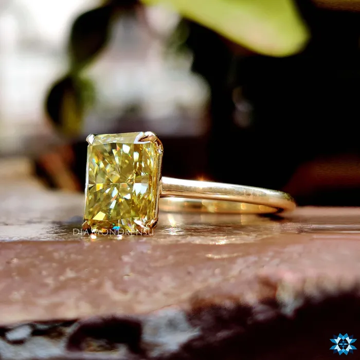 Rings Diamondrensu Canary Yellow 233 CT Radiant Moissanite Solitaire Engagement Ring Rings Diamondrensu Canary Yellow 233 CT Radiant Moissanite Solitaire Engagement Ring
